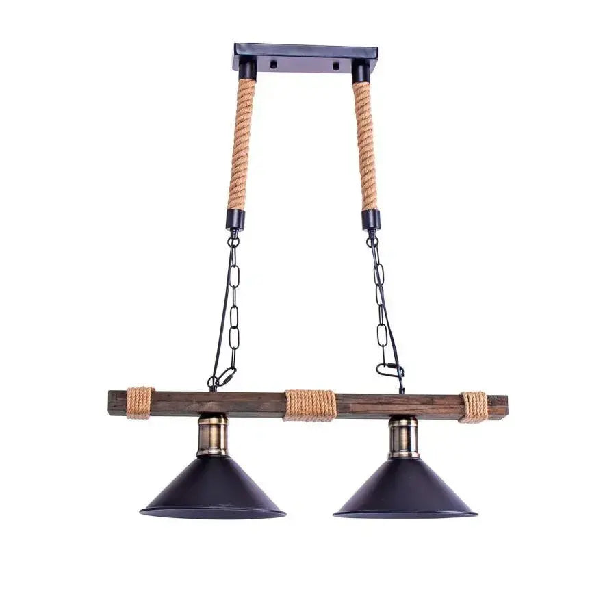 Hagyományos csillár, 2xE27, barna, fém és szál vintage csillár, alapértelmezett cím Alessandro Design