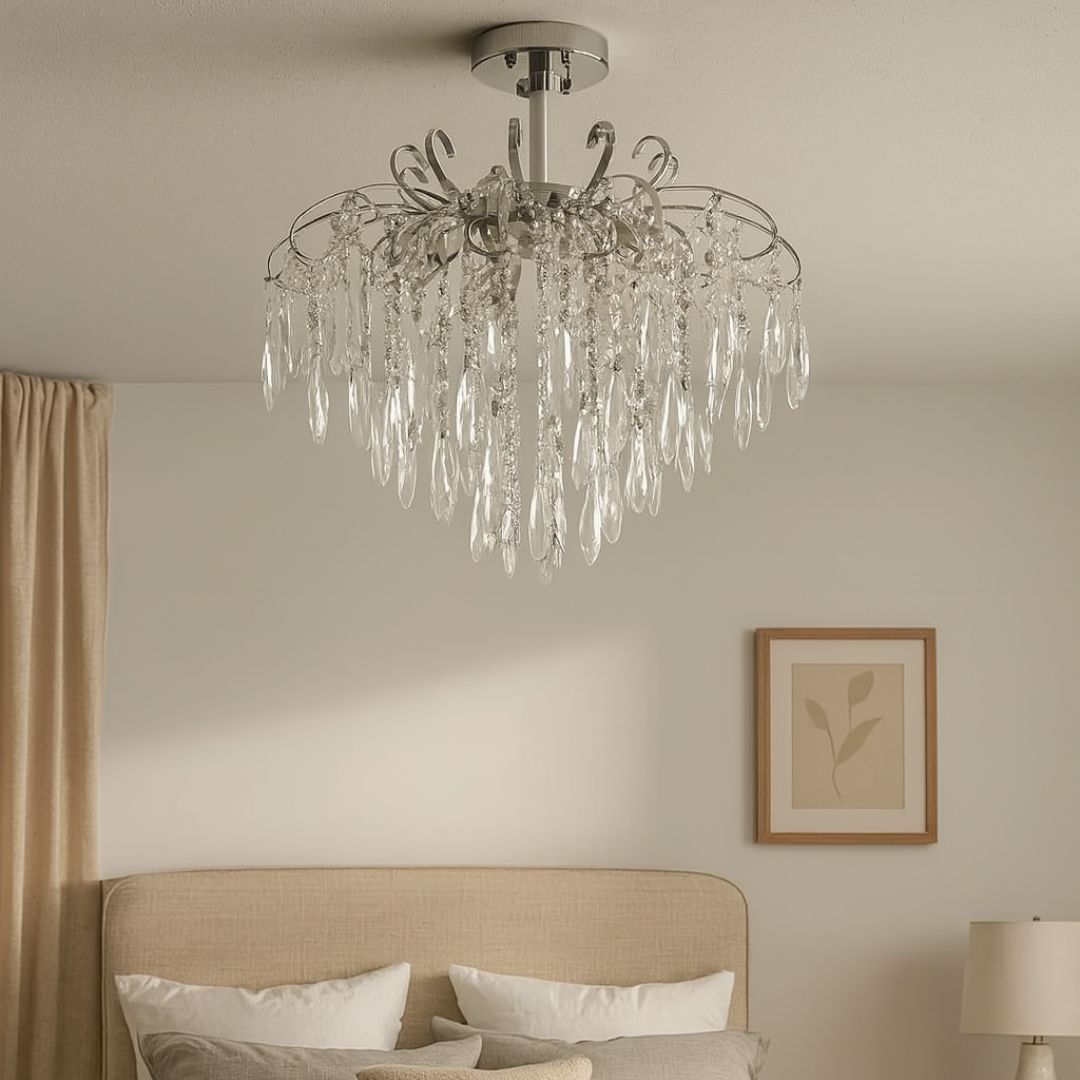 Kristály csillár EDINBURGH Eleganza, 5xE27, átmérő 47 cm, fényes króm klasszikus csillárok alapértelmezett cím Alessandro Design