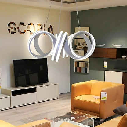 Függesztett LED-es csillár távirányítóval INFINITY TWIST 180W, hullámos, hideg/meleg/semleges fény, szabályozható, fehér, állítható magasságú modern csillárok alapértelmezett cím Alessandro Design