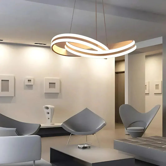 Függesztett LED-es csillár távirányítóval INFINITY LOOP 120W, hideg/meleg/semleges fény, szabályozható, fehér, állítható magasságú modern csillárok alapértelmezett cím Alessandro Design