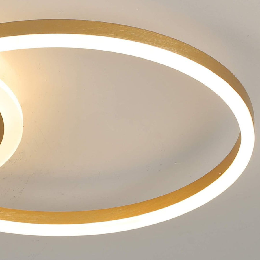 Lustra LED cu telecomanda RINOVA 47W, 2 cercuri, lumina Rece/Calda/Neutra, Dimabila, Auriu Lucios Lustre LED cu Telecomanda Default Title Alessandro Design