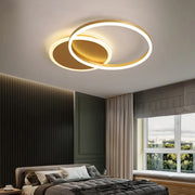 Lustra LED cu telecomanda RINOVA 47W, 2 cercuri, lumina Rece/Calda/Neutra, Dimabila, Auriu Lucios Lustre LED cu Telecomanda Default Title Alessandro Design