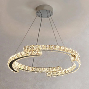 Lustra LED suspendata cu telecomanda si cristal MIA Yonca, 34W, 1 Cerc, lumina Rece/Calda/Neutra, Dimabila, Crom Lucios Lustre LED cu Telecomanda Default Title Alessandro Design