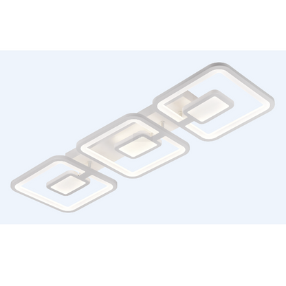 LED csillár távirányítóval FELIX 87W, 3 négyzet, hideg/meleg/semleges fény, szabályozható, fehér LED csillárok távirányítóval Alapértelmezett cím Alessandro Design