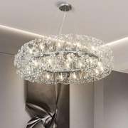 MINUET kristálycsillár 12x G9, átmérő 60 cm, fényes ezüst, állítható magasságú kristálycsillárok, alapértelmezett cím Alessandro Design