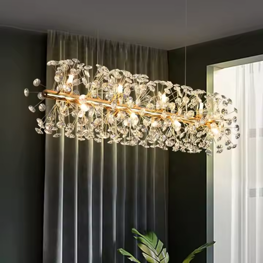 Kristály csillár MINUET 9x G9, hossz 70 cm, fényes arany, állítható magasságú kristálycsillár Alapértelmezett cím Alessandro Design