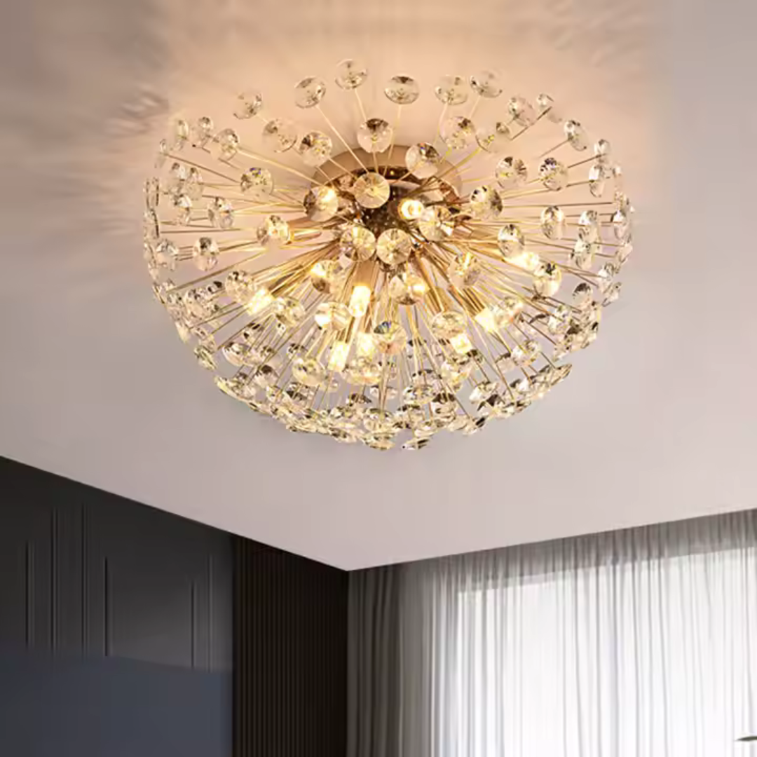 Kristály csillár MINUE, 4x G9, átmérő 35 cm, fényes arany kristálycsillárok, alapértelmezett cím Alessandro Design