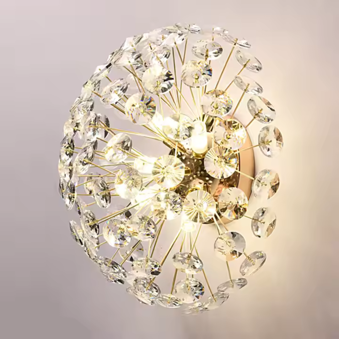 Kristály csillár MINUE, 4x G9, átmérő 35 cm, fényes arany kristálycsillárok, alapértelmezett cím Alessandro Design