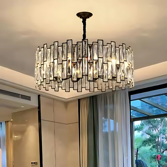 Candelabru Cristal MALBORK Eleganza 8xE14, Diametru 49cm, Negru, Inaltime Reglabila Candelabre Cristal Default Title Alessandro Design