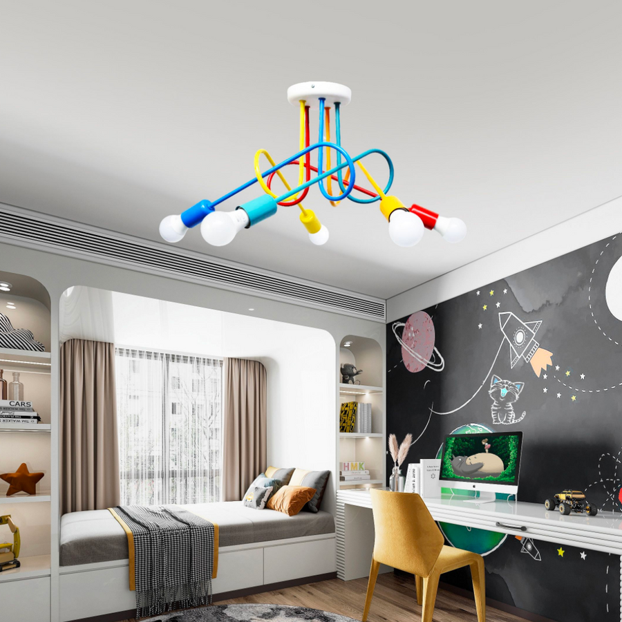 MINIMALISTA csillár, karokkal, ANGIOLO, Undulata, 5xE27, többszínű gyermekcsillárok, alapértelmezett cím Alessandro Design