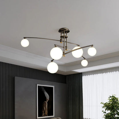 Lustra cu Abajur Rotund, PENTHOUSE Dome, 6x G9, Negru, Metal Lustre Moderne Default Title Alessandro Design