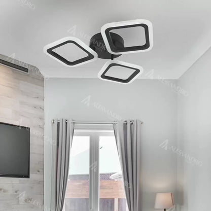LED csillár PULSARIS 40W, 3 négyzet, hideg/meleg/semleges fény, fekete LED csillárok alapértelmezett cím Alessandro Design