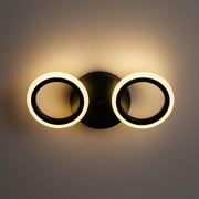 NAGY LED-es csillár 28W, 2 kör, hideg/meleg/semleges fény, fekete