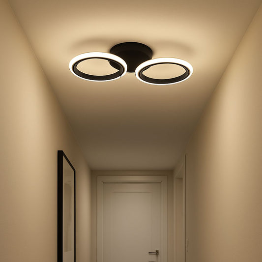NAGY LED-es csillár 28W, 2 kör, hideg/meleg/semleges fény, fekete