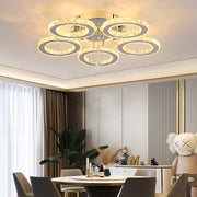 LED csillár távirányítóval és kristály ALANUBIS 80W, 5 kör, hideg/meleg/semleges fény, szabályozható, fényes króm kristály LED csillárok alapértelmezett cím Alessandro Design
