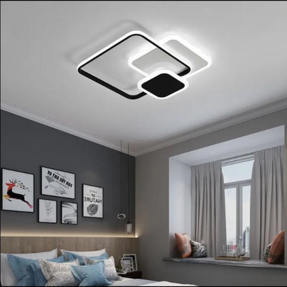 Lustra LED cu telecomanda ANEMONA 71W, 3 Patrate, lumina Rece/Calda/Neutra, Dimabila, Negru Lustre LED cu Telecomanda Default Title Alessandro Design
