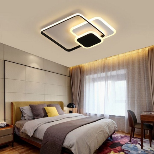 Lustra LED cu telecomanda ANEMONA 71W, 3 Patrate, lumina Rece/Calda/Neutra, Dimabila, Negru Lustre LED cu Telecomanda Default Title Alessandro Design