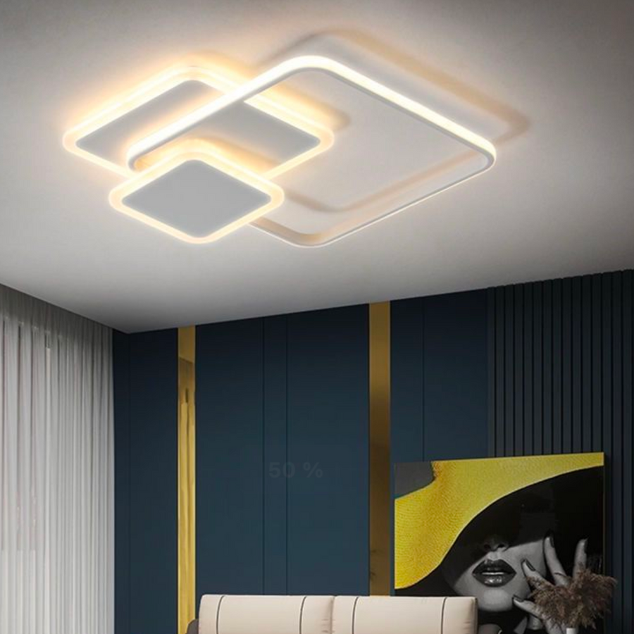 LED-csillár távirányítóval ANEMONA 75W, 3 négyzet, hideg/meleg/semleges fény, szabályozható, fehér LED-es csillár távirányítóval Alapértelmezett cím Alessandro Design