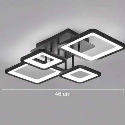 LED csillár távirányítóval MUGE 112W, 4 négyzet, hideg/meleg/semleges fény, szabályozható, fekete LED csillárok távirányítóval Alapértelmezett cím Alessandro Design