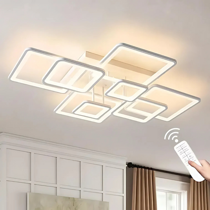 LED-es csillár távirányítóval ELLA 187W, 8 négyzet, hideg/meleg/semleges fény, szabályozható, fehér LED-es csillár távirányítóval Alapértelmezett cím Alessandro Design