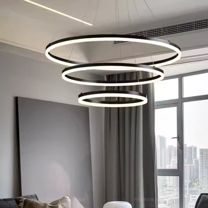 LED függő csillár PAGANO 95W, hideg/meleg/semleges fény, fekete, állítható magasságú modern csillárok alapértelmezett cím Alessandro Design