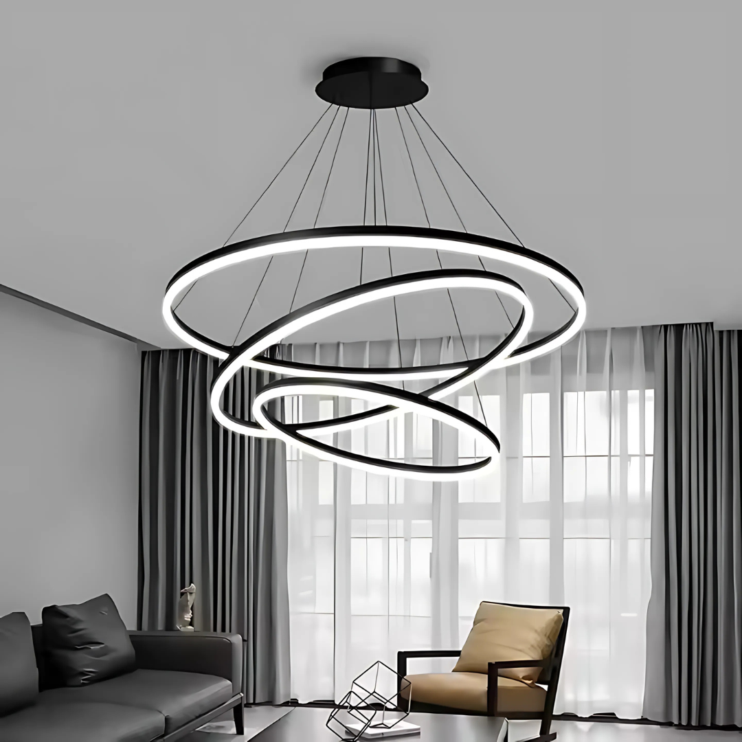 LED függő csillár PAGANO 95W, hideg/meleg/semleges fény, fekete, állítható magasságú modern csillárok alapértelmezett cím Alessandro Design