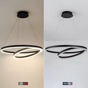 LED felfüggesztett csillár PAGANO 47W, 3000K, 2 kör, fekete, állítható magasságú Modern csillárok Alapértelmezett cím Alessandro Design