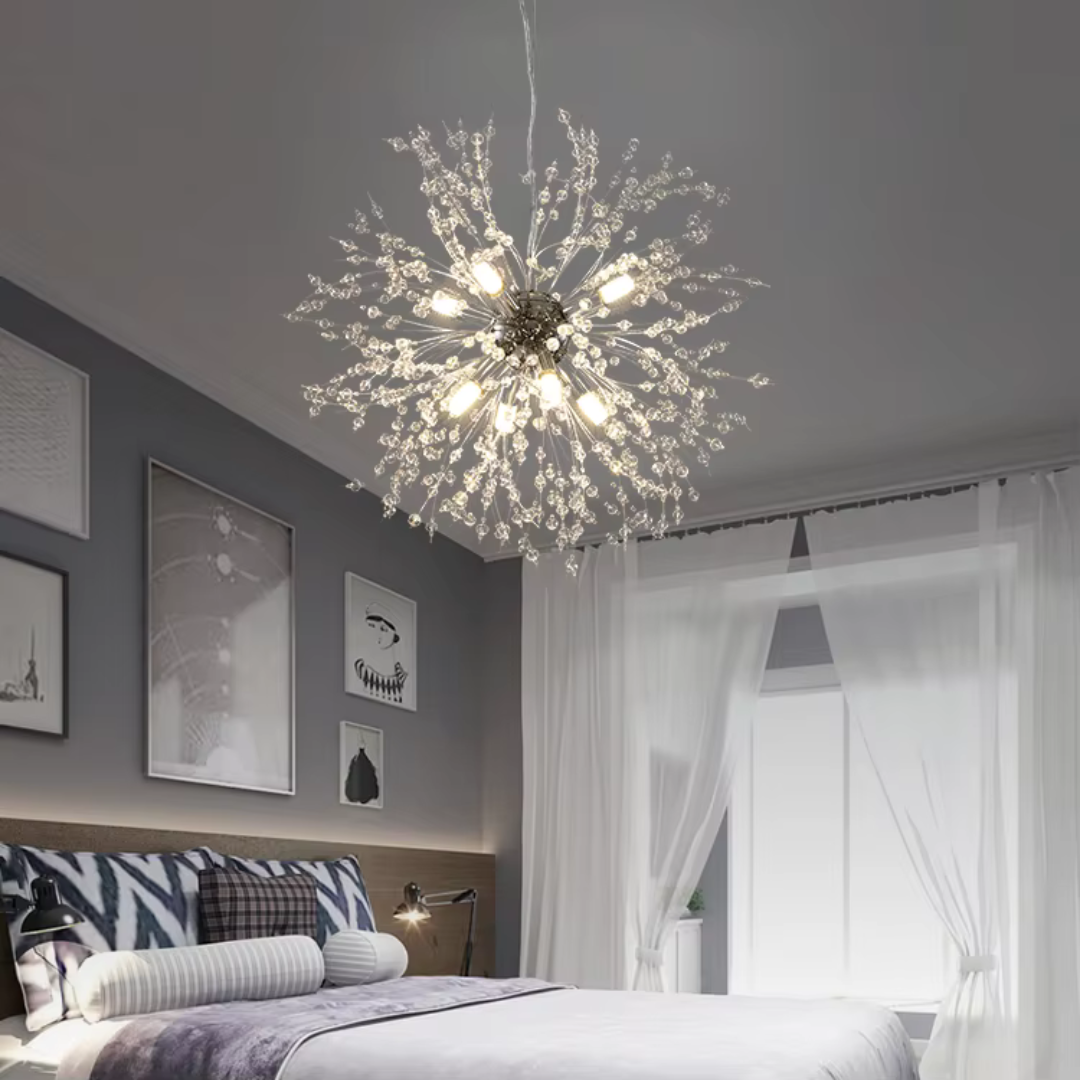 Schönbrunn kristálycsillár, 9x G9, átmérő 50 cm, fényes króm, állítható magasságú modern csillárok, alapértelmezett cím Alessandro Design