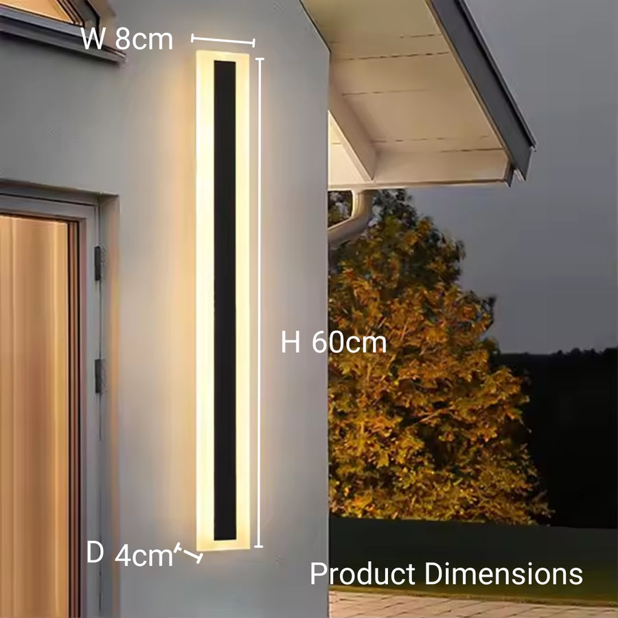 Mack kültéri LED fali lámpa, hossz 60 cm, 8 W, IP65, fém, lineáris, fekete kültéri fali lámpák alapértelmezett cím Alessandro Design