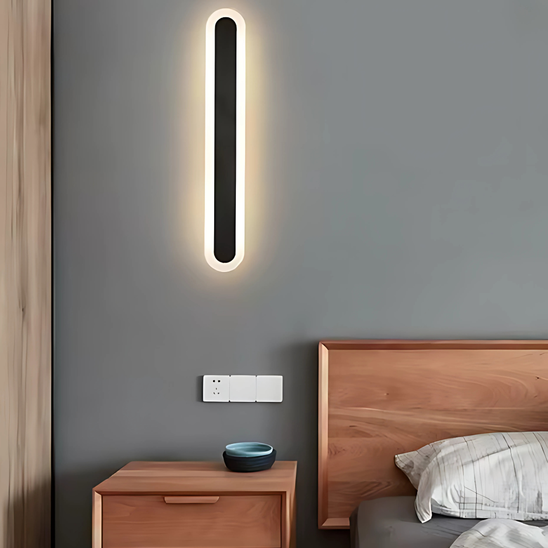SUHA kültéri LED fali lámpa, hossz 30 cm, 4 W, IP65, fém, lineáris, fekete kültéri fali lámpák alapértelmezett cím Alessandro Design
