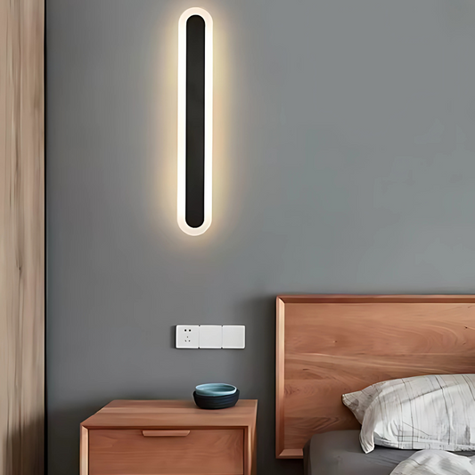 SUHA kültéri LED fali lámpa, hossz 30 cm, 4 W, IP65, fém, lineáris, fekete kültéri fali lámpák alapértelmezett cím Alessandro Design