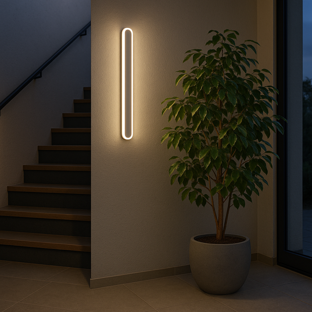 SUHA kültéri LED fali lámpa, hossz 50 cm, 6 W, IP65, fém, lineáris, fehér kültéri fali lámpák alapértelmezett cím Alessandro Design