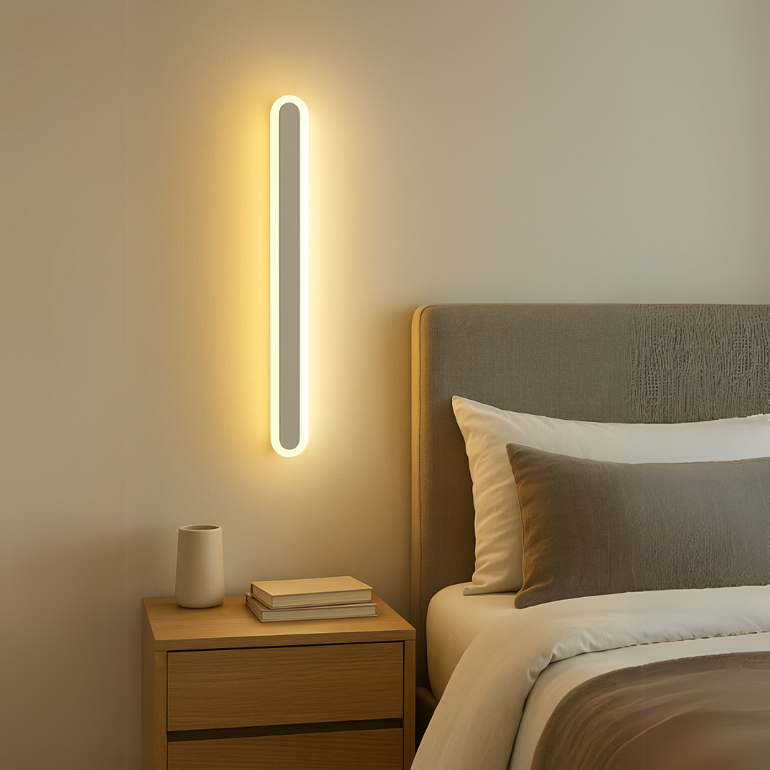 SUHA kültéri LED fali lámpa, hossz 60 cm, 8 W, IP65, fém, lineáris, fehér kültéri fali lámpák alapértelmezett cím Alessandro Design