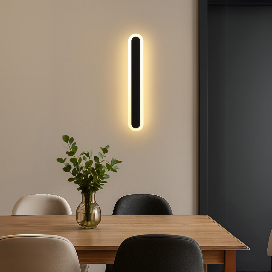 SUHA kültéri LED fali lámpa, hossz 70 cm, 10 W, IP65, fém, lineáris, fekete kültéri fali lámpák alapértelmezett cím Alessandro Design