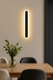 SUHA kültéri LED fali lámpa, hossz 90 cm, 13 W, IP65, fém, lineáris, fekete kültéri fali lámpák alapértelmezett cím Alessandro Design