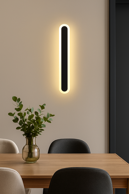 SUHA kültéri LED fali lámpa, hossz 90 cm, 13 W, IP65, fém, lineáris, fekete kültéri fali lámpák alapértelmezett cím Alessandro Design