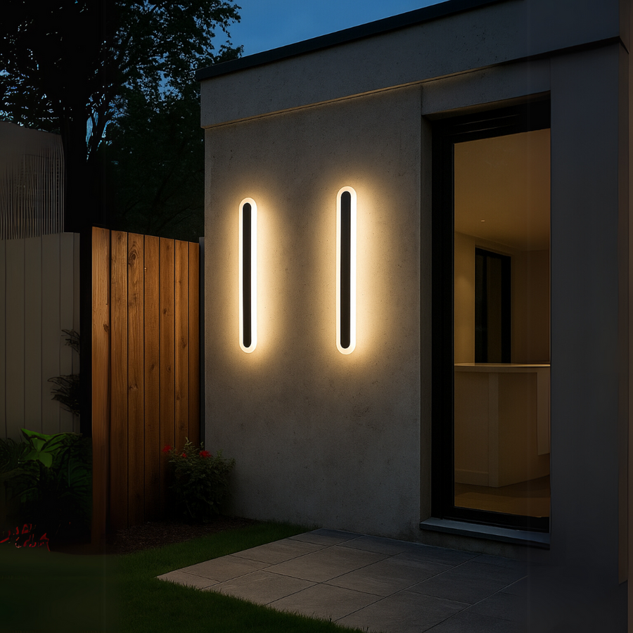 SUHA kültéri LED fali lámpa, hossz 90 cm, 13 W, IP65, fém, lineáris, fekete kültéri fali lámpák alapértelmezett cím Alessandro Design