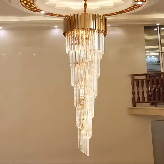 Candelabru Cristal BLOIS Ascendere E14, Diametru 60cm, Auriu, Inaltime Reglabila Candelabre Cristal Default Title Alessandro Design