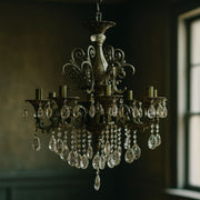 SANSSOUCI Magno kristálycsillár, 8xE14, átmérő 65 cm, antik sárgaréz klasszikus csillárok, alapértelmezett cím Alessandro Design