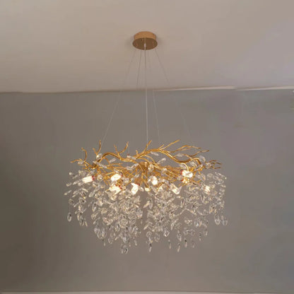 WALTZ Rhapsody kristálycsillár, 6x G9, arany, 45 cm, állítható magasságú, fém és kristály kristálycsillárok, alapértelmezett cím Alessandro Design