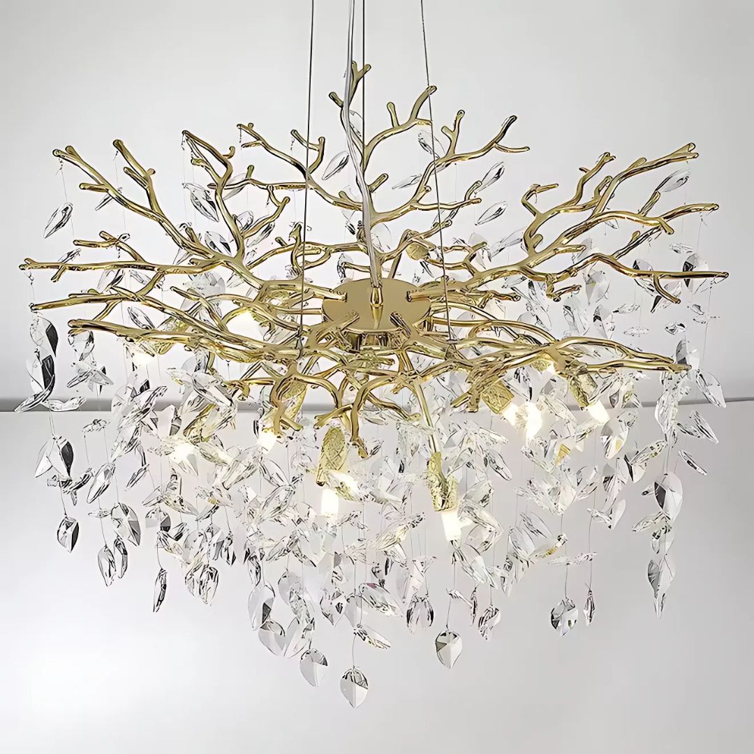 WALTZ Rhapsody kristálycsillár, 6x G9, arany, 45 cm, állítható magasságú, fém és kristály kristálycsillárok, alapértelmezett cím Alessandro Design