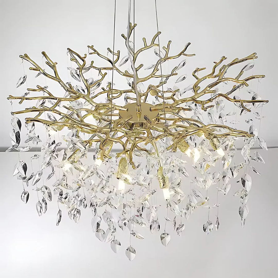 WALTZ Rhapsody kristálycsillár, 6x G9, arany, 45 cm, állítható magasságú, fém és kristály kristálycsillárok, alapértelmezett cím Alessandro Design
