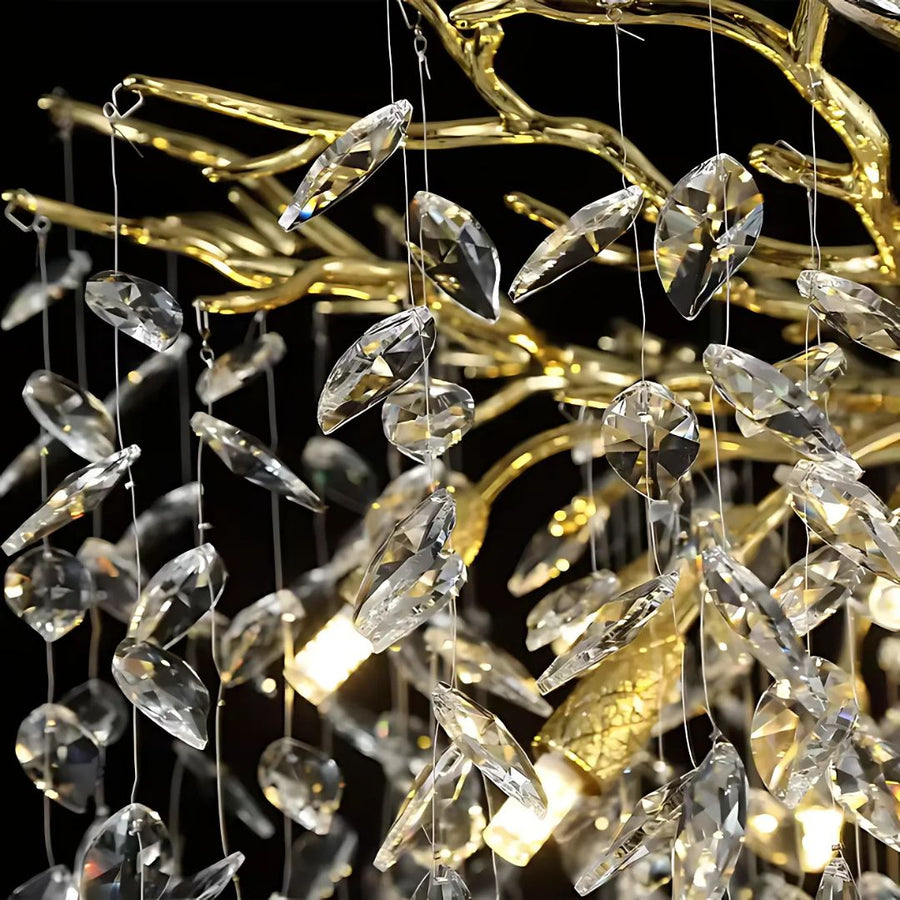 WALTZ Rhapsody kristálycsillár, 9x G9, arany, 80 cm, állítható magasságú kristálycsillárok, alapértelmezett cím Alessandro Design