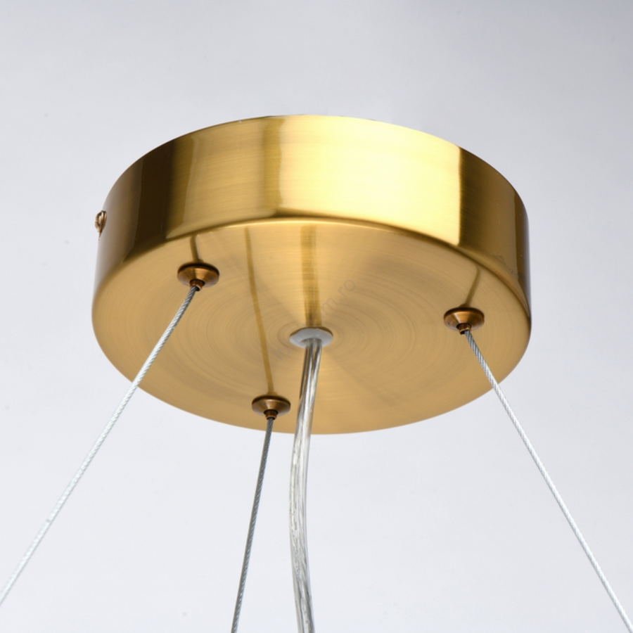 Candelabru Cristal ALHAMBRA Nobile, LED, 52W, Diametru 40cm, Lumina Calda/Rece/Neutra, Dimabil, Inaltime Reglabila, Auriu Lustre LED cu Telecomanda Default Title Alessandro Design