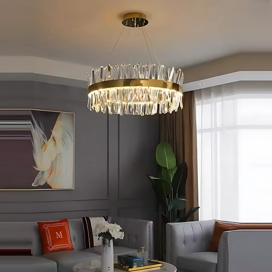 CASERTA Regalis LED csillár távirányítóval, 95 W, szabályozható, átmérő 80 cm, Arany LED csillárok távirányítóval Alapértelmezett cím Alessandro Design