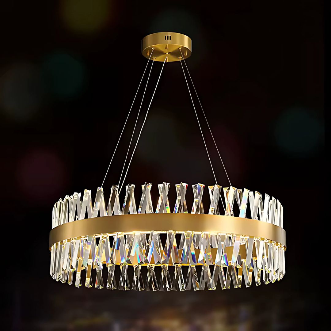 CASERTA Regalis LED csillár távirányítóval, 95 W, szabályozható, átmérő 80 cm, Arany LED csillárok távirányítóval Alapértelmezett cím Alessandro Design