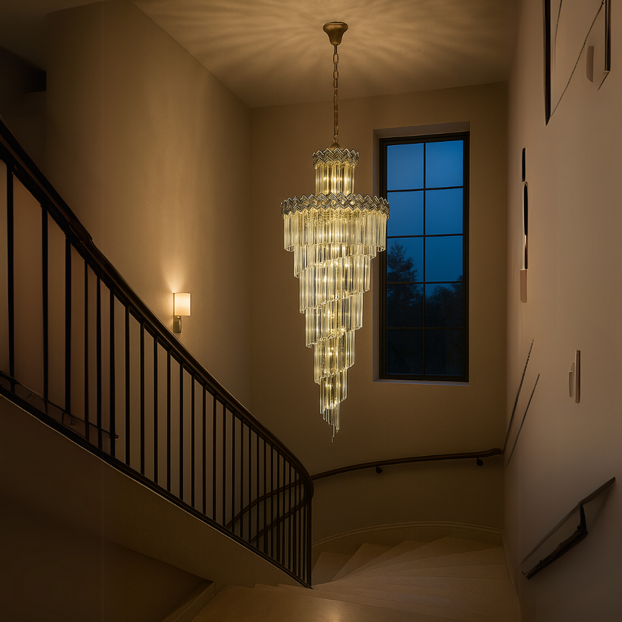 Candelabru Cristal WINDSOR Ascendere, 26xE14, Diametru 60cm, Crom lucios, Inaltime Reglabila Candelabre Cristal Default Title Alessandro Design