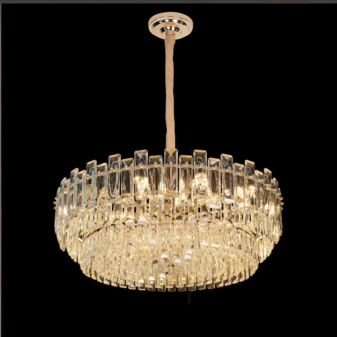 Candelabru Cristal FONTAINEBLEAU Supremo, 15x E14, Diametru 75cm, Auriu, Inaltime Reglabila Candelabre Cristal Default Title Alessandro Design