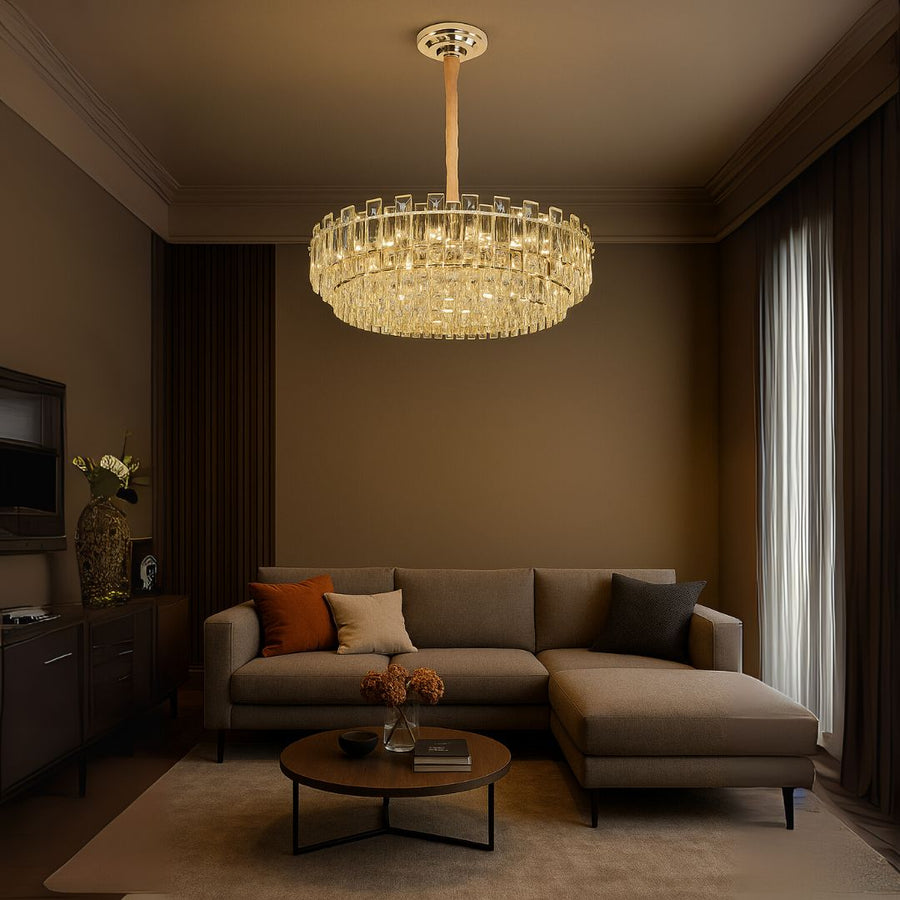 Candelabru Cristal FONTAINEBLEAU Supremo, 15x E14, Diametru 75cm, Auriu, Inaltime Reglabila Candelabre Cristal Default Title Alessandro Design