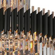 Candelabru Cristal CC900/600X1800, 27xE14, Diametru 60cm, Inaltime 180cm, Auriu Lucios si Negru, Inaltime Reglabila, Design Elegant Candelabre Cristal Default Title Alessandro Design
